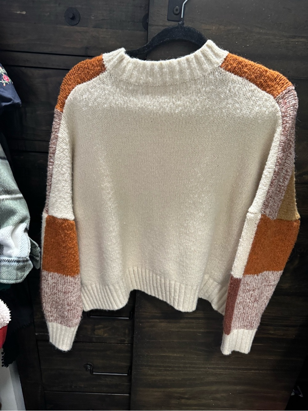 Embroidered Patchwork Cardigan in Cream & Rust - Picture 2 of 4